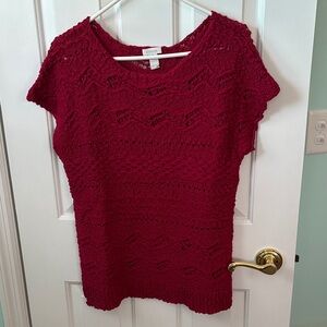 Chico's Red Crew Neck Sweater